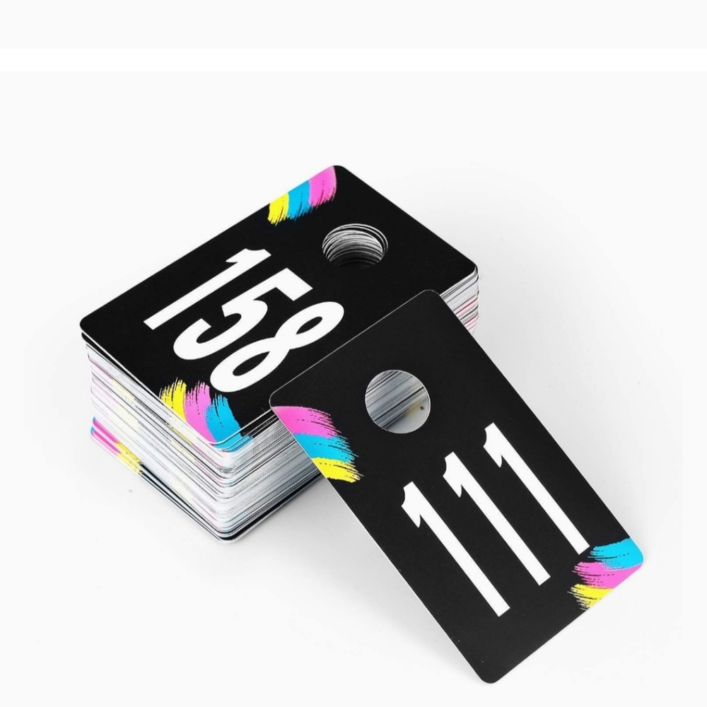 Designer Numbered Hard Plastic Hanging Tags For Live Online Shows (ร100 ct.)